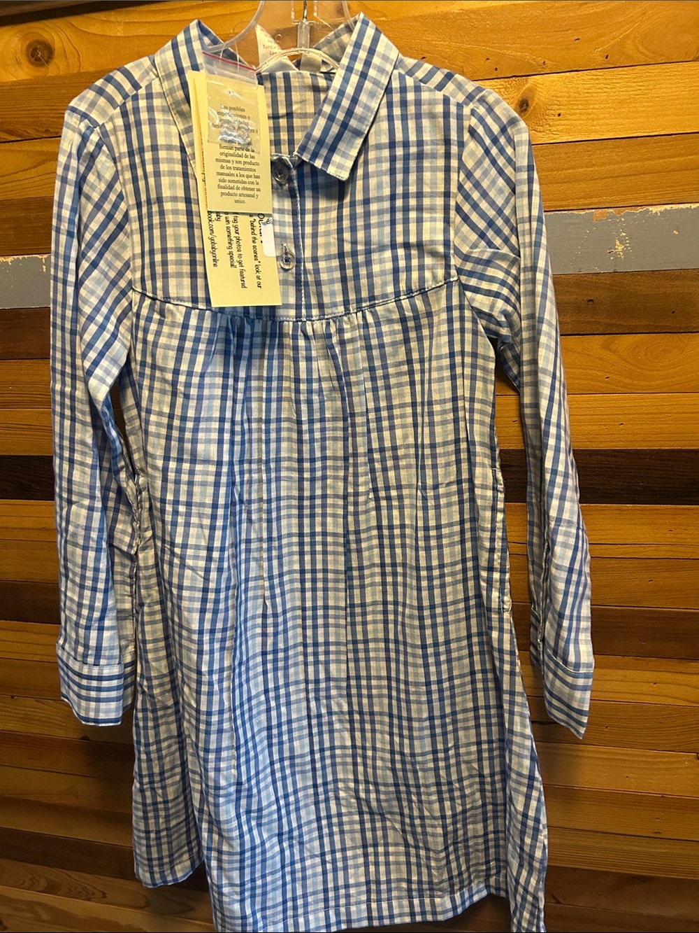 Yo Baby Blue Check Long sleeve dress